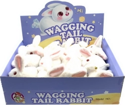 Optrækkelig kanin med viftende hale 14 cm