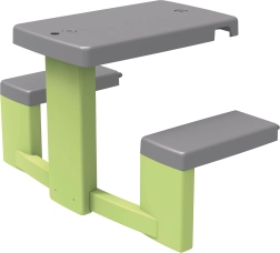 Picnicbord med bænke til legehuse