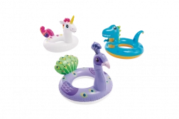 oppustelig børne-badering dyr 86 × 58 cm (lama, enhjørning, dinosaurus)