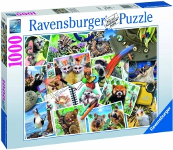 Puslespil 1000 brikker – dyr på farten RAVENSBURGER