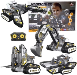 Byggesæt 4-i-1 – fjernstyrede byggemaskiner, 176 dele