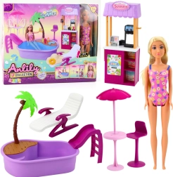 Dukke ANLILY på stranden med pool og drikkebod