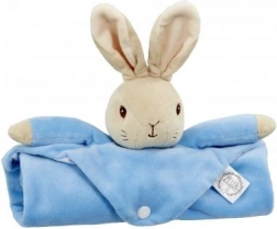 Plysbamse-tæppe med kaninen PETER RABBIT, blå 37,5 × 37,5 cm