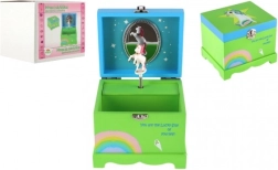 Musik smykkeskrin i træ med enhjørning, grøn