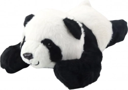 Plysset liggende panda 30 cm sort-hvid