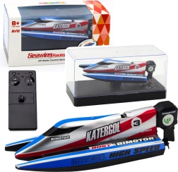 Fjernstyret motorbåd blå-sølv 14 cm