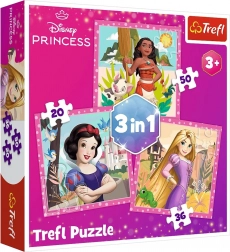 Puslespil 3-i-1 – smukke blomster – DISNEY PRINCESS Trefl