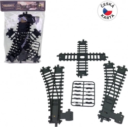 Spor-sæt til togbane 22 cm med kryds og sporskifter