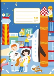 Skolehæfte A5 med hjælpelinje Universet