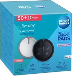 Canpol babies ultra dry 3D formede ammeindlæg, sorte 60+10 stk