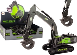 Legetøj Bæltegraver med metal grab 1:55 sort-grøn
