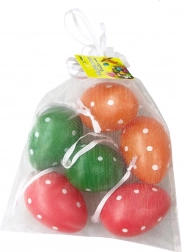 Plastik farvede dekorative æg 4x6 cm