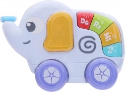 Interaktiv elefant med mini-klaver og lys- og lydeffekter