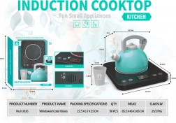 Interaktiv kogeplade til børn med lille kedel og krus