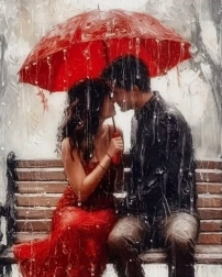 Diamantmaleri Kærlighed i al slags vejr 30 × 40 cm