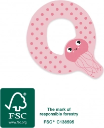 Træbogstav Q med vandmand til børn