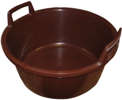 Plastbalje 56 cm med håndtag, brun, 40 l