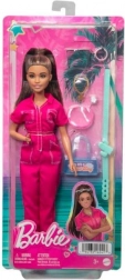 Barbie brunette i pink jumpsuit med tilbehør