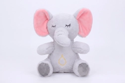 Plys-elefant, der trækker vejret, med lys- og lydeffekter, 30 cm