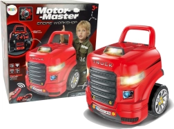 Mekanisk byggesæt til børn med lastbil og værktøj