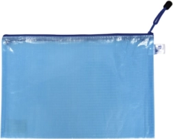 Netpose med lynlås A5 blå