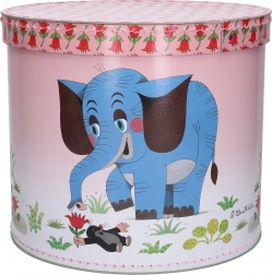 Rund opbevaringsboks Muldvarpen og Elefanten