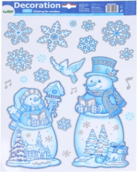 Vinduesdekoration Snemænd 41 × 29 cm – Jul