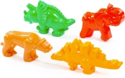 Sæt med forme: tiger, dinosaurer og mammut