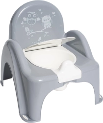 Spillende børnepotte med låg – Ugler, grå