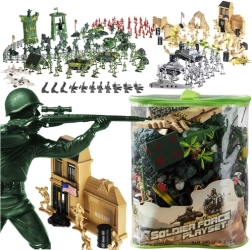Militærbase – sæt med soldater og teknik 300 stk i etui