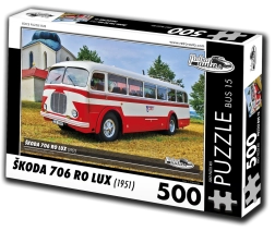 Retro-bil puslespil – bus Škoda 706 RO Lux (1951) 500 brikker