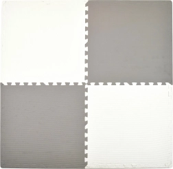 Skumgulvlegeunderlag HUMBI 120 × 120 cm, vandtætte puslespil, 4 dele, grå og hvid