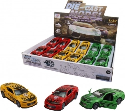 Metalracerbil med åbne døre