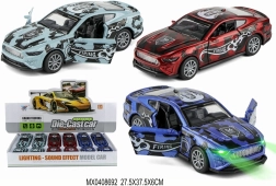 metal racerbil 1:32 med åbningsdøre og lys