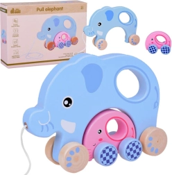 Trækslon i træ 2-i-1 – familie til de første skridt