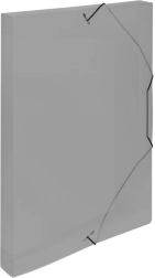 Plastisk arkivæske A4 med elastik, røgfarvet