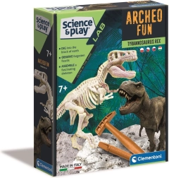 Clementoni Science & Play Archeo Fun: tyrannosaurus rex – arkæologisæt med lysende skelet