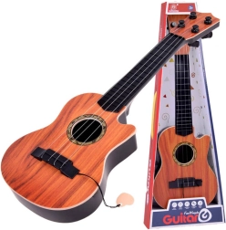 Børne-4-strenget guitar med plektre - 1 stk. – Natur