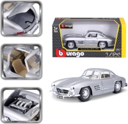 Bburago 1:24 Mercedes Benz 300SL sølv 18-22023