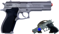 Politipistol sølv mat metal 8 skud