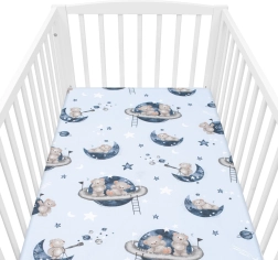 Bomuldslagen til tremmeseng NEW BABY Teddy Bear in Space 120 × 60 cm