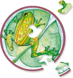 Rundt puslespil CURIOSI Picoli – frø, 33 brikker
