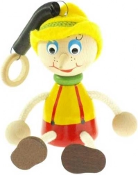 Pinocchio med hat på fjeder