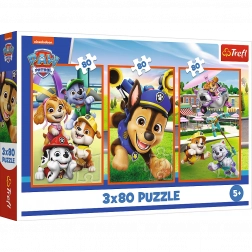 Puslespil 3x80 Hundepatruljen Paw Patrol