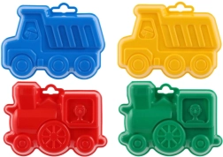 Plastforme til sandkager 13 cm, 4 farver