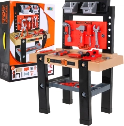 Børnearbejdsbænk med 64 dele, værktøj og tilbehør
