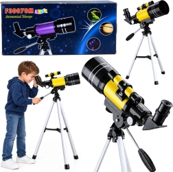 Astronomisk teleskop til børn med stativ, 70 mm og op til 150× forstørrelse