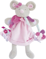 Doudou Plysbamse hånddukke mus 28 cm