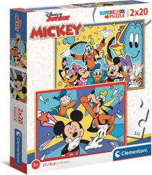 Clementoni puslespil Mickey og venner 2x20 brikker