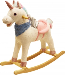 Gyngende enhjørning med regnbueeffekter 74 × 33 × 65 cm